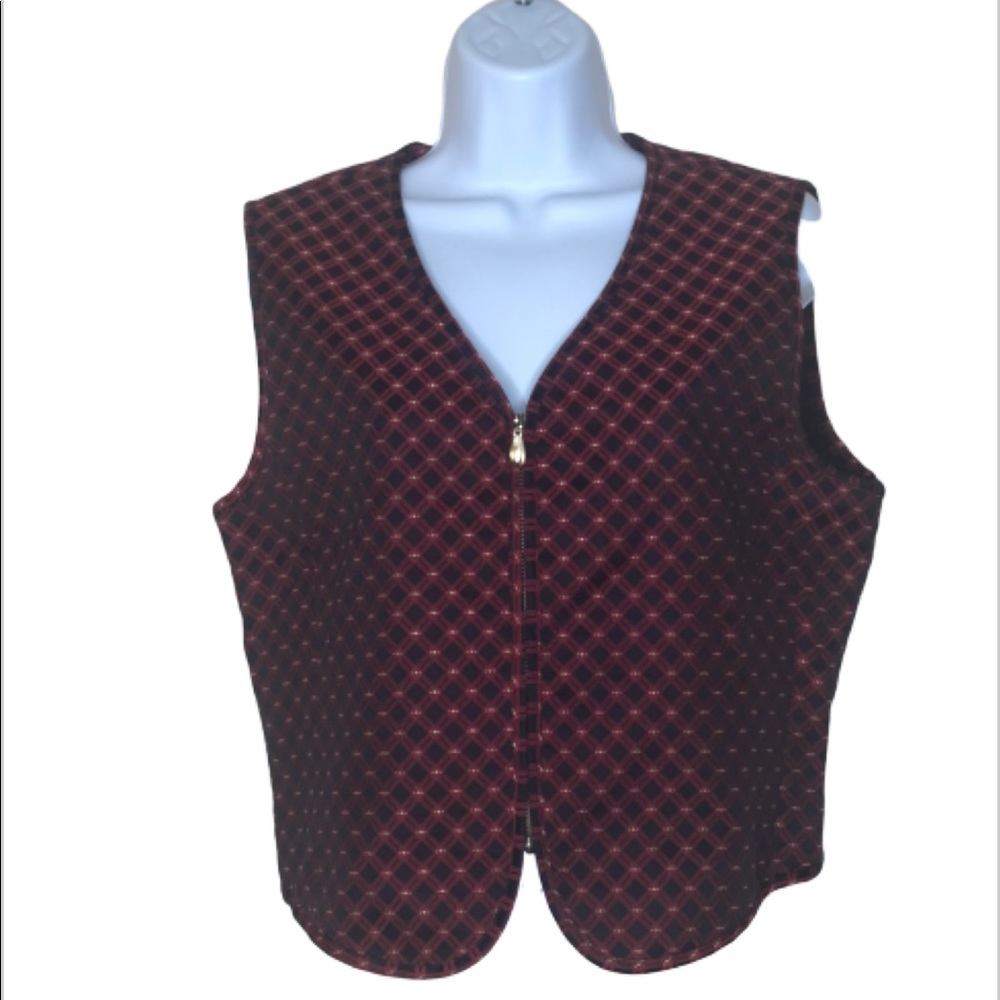 Vintage Liz Claiborne Collection Lined Zipper Vest size 10 AD13